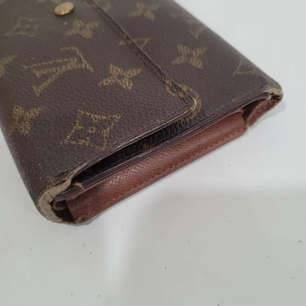 Louis‎ Vuitton Monogram Porte Tresor Long Wallet Trifold Envelope Brown Vintage